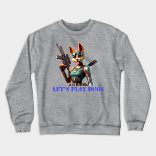 Fortnite inspired female dog warrior Crewneck Sweatshirt